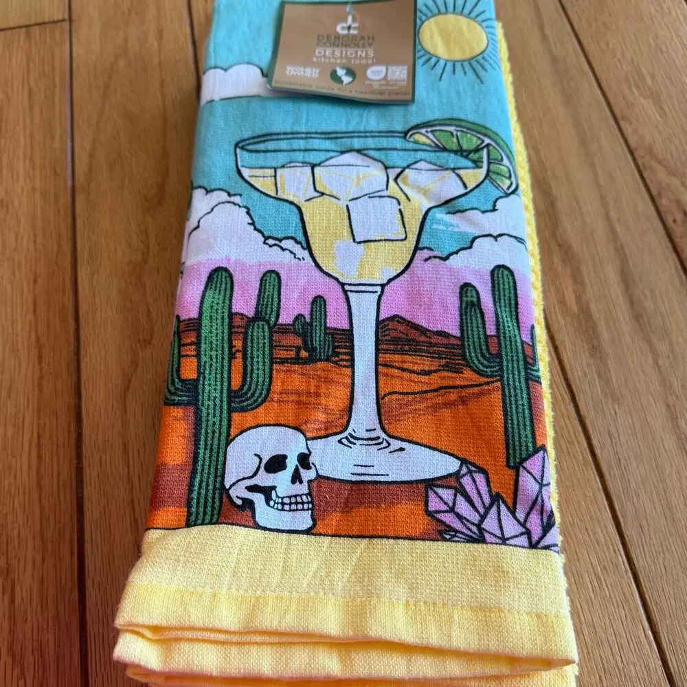 NWT Deborah Connolly Designs Margarita Desert Kitchen Towels  Set of 3